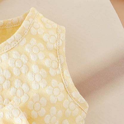Sweet girl sleeveless short coat + vest butterfly mesh dress casual suit