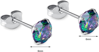 🔥🔥Titanium Cubic Zirconia Stud Earrings - BOGO Free, Christmas Gift