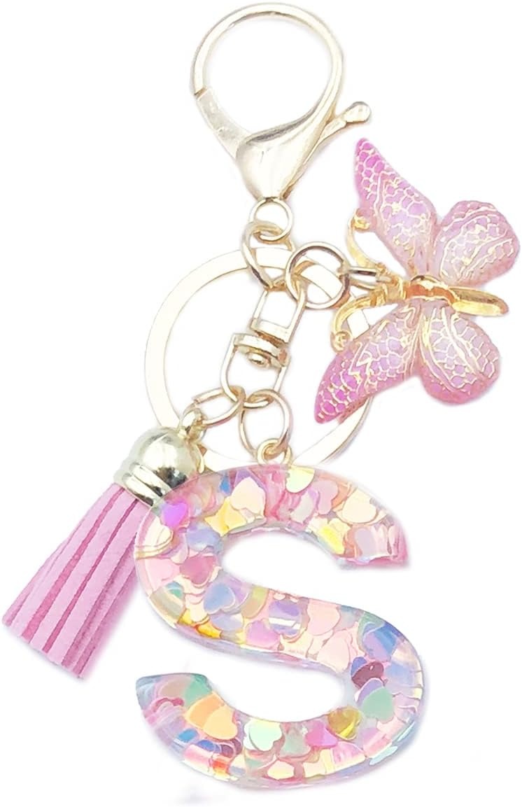 🔥Butterfly Letter Keychain Tassel Design Vibrant Durable Lightweight Gift
