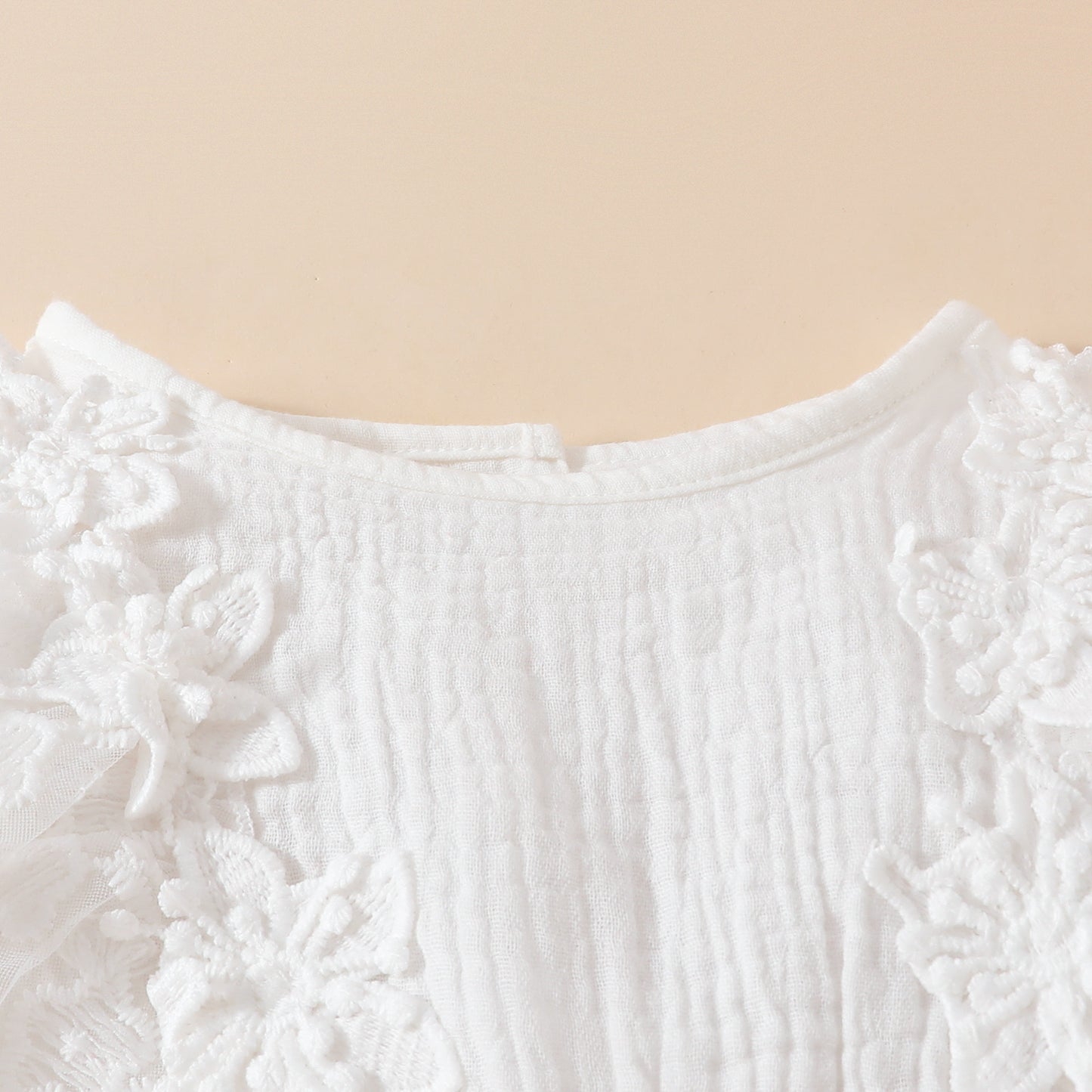 Baby Girl Sweet Sleeveless Lace Triangle Romper Mesh Skirt Newborn Lace Flower Cover-up Dress