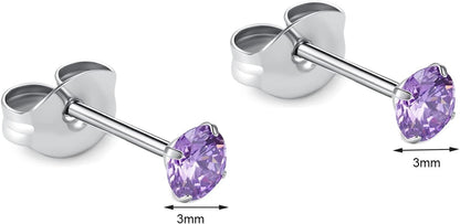 🔥🔥Titanium Cubic Zirconia Stud Earrings - BOGO Free, Christmas Gift