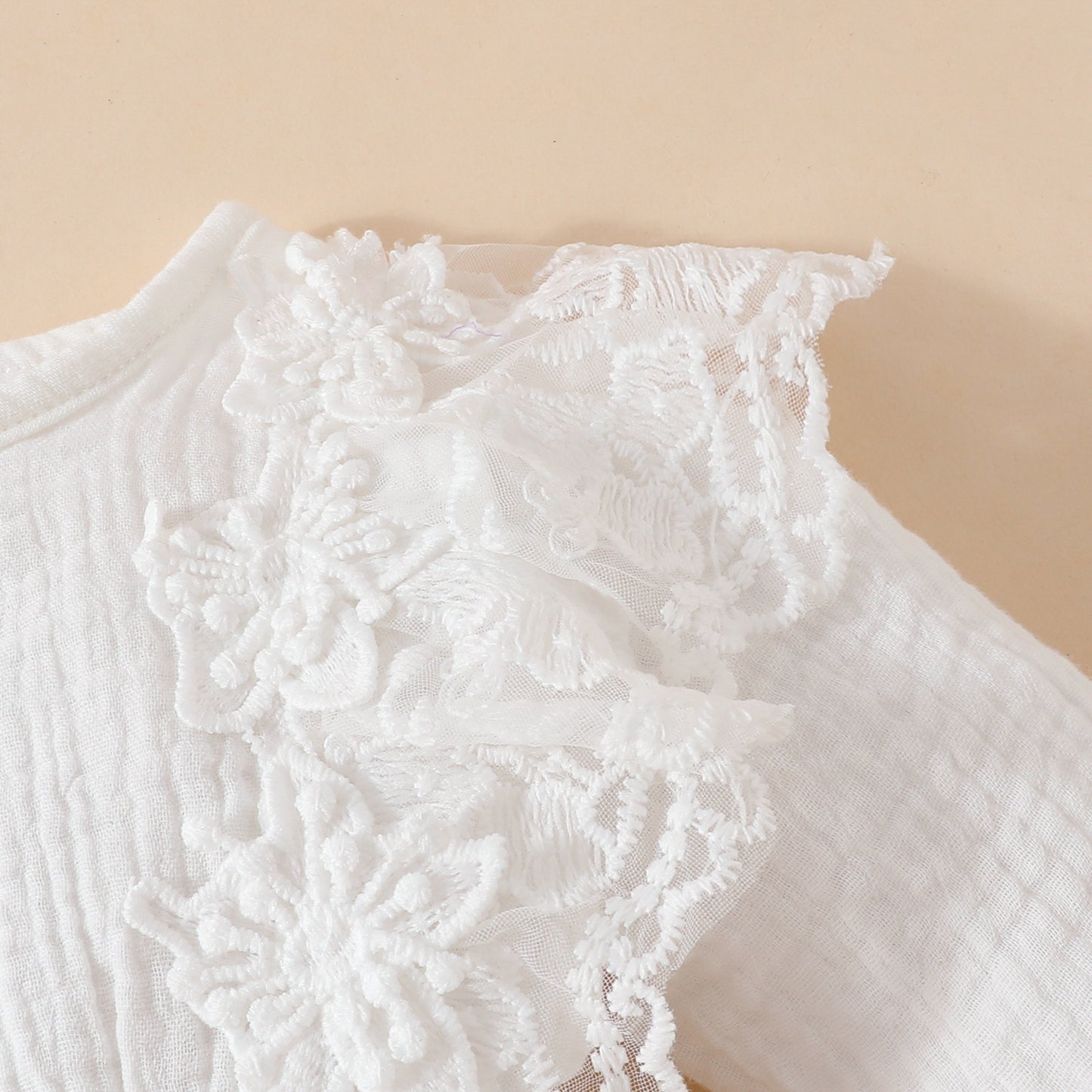 Baby Girl Sweet Sleeveless Lace Triangle Romper Mesh Skirt Newborn Lace Flower Cover-up Dress