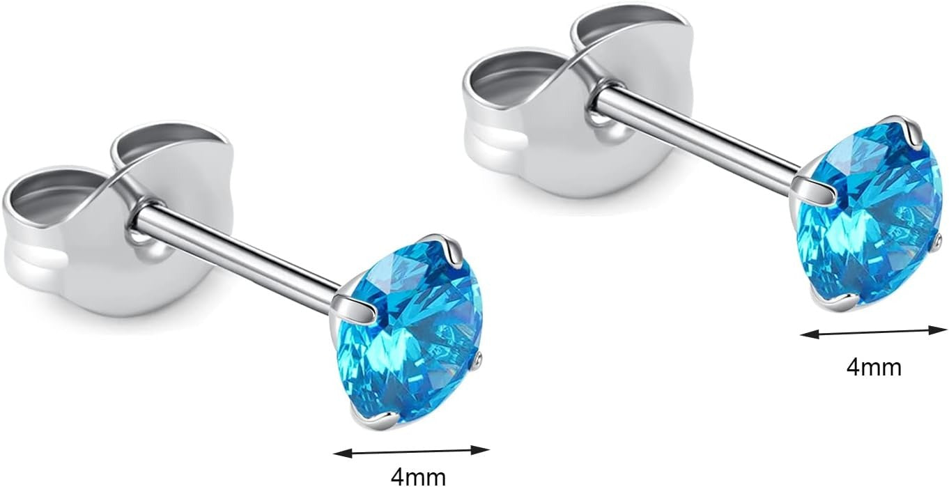 🔥🔥Titanium Cubic Zirconia Stud Earrings - BOGO Free, Christmas Gift