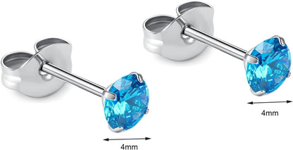 🔥🔥Titanium Cubic Zirconia Stud Earrings - BOGO Free, Christmas Gift