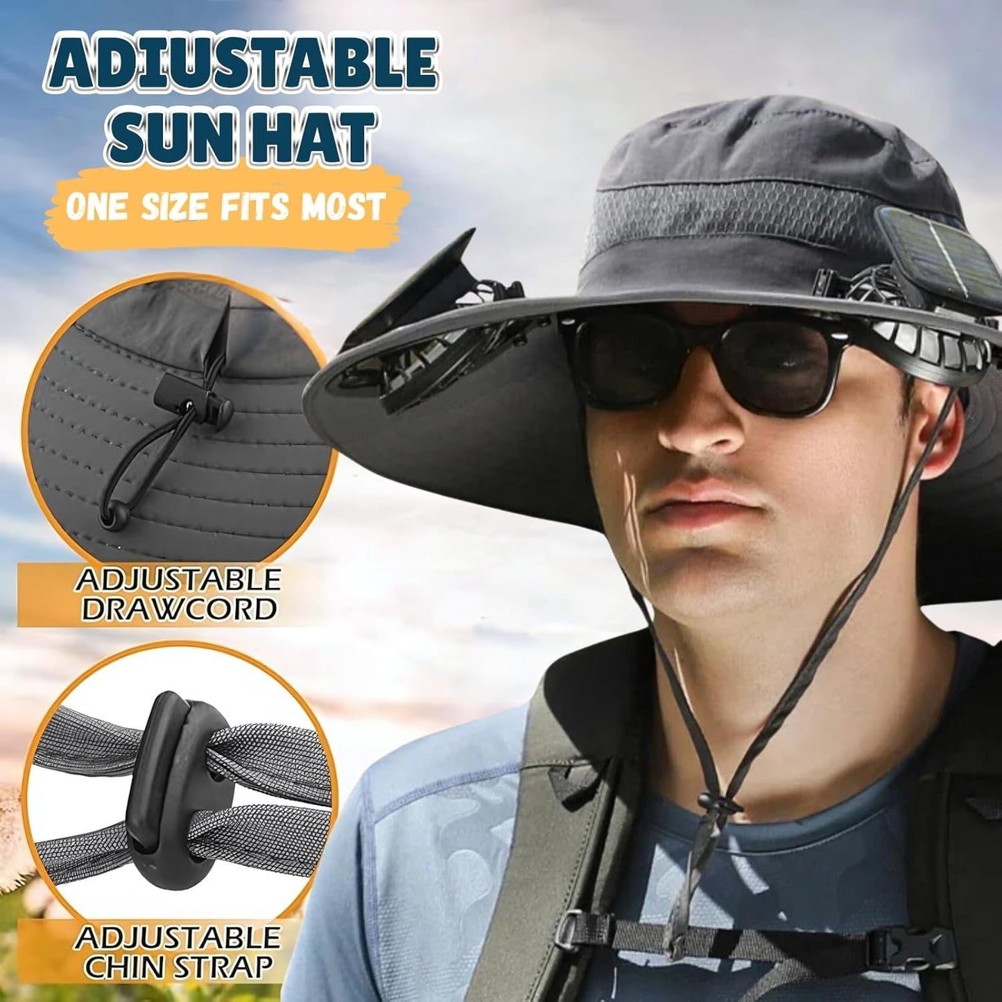  Fishing Hat-Solar Fan