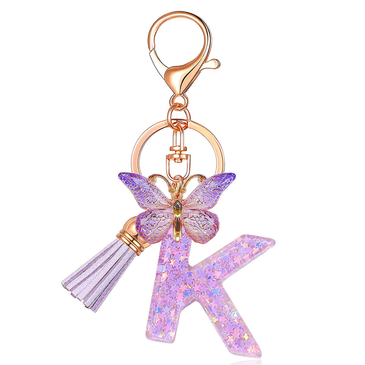 🔥Butterfly Letter Keychain Tassel Design Vibrant Durable Lightweight Gift