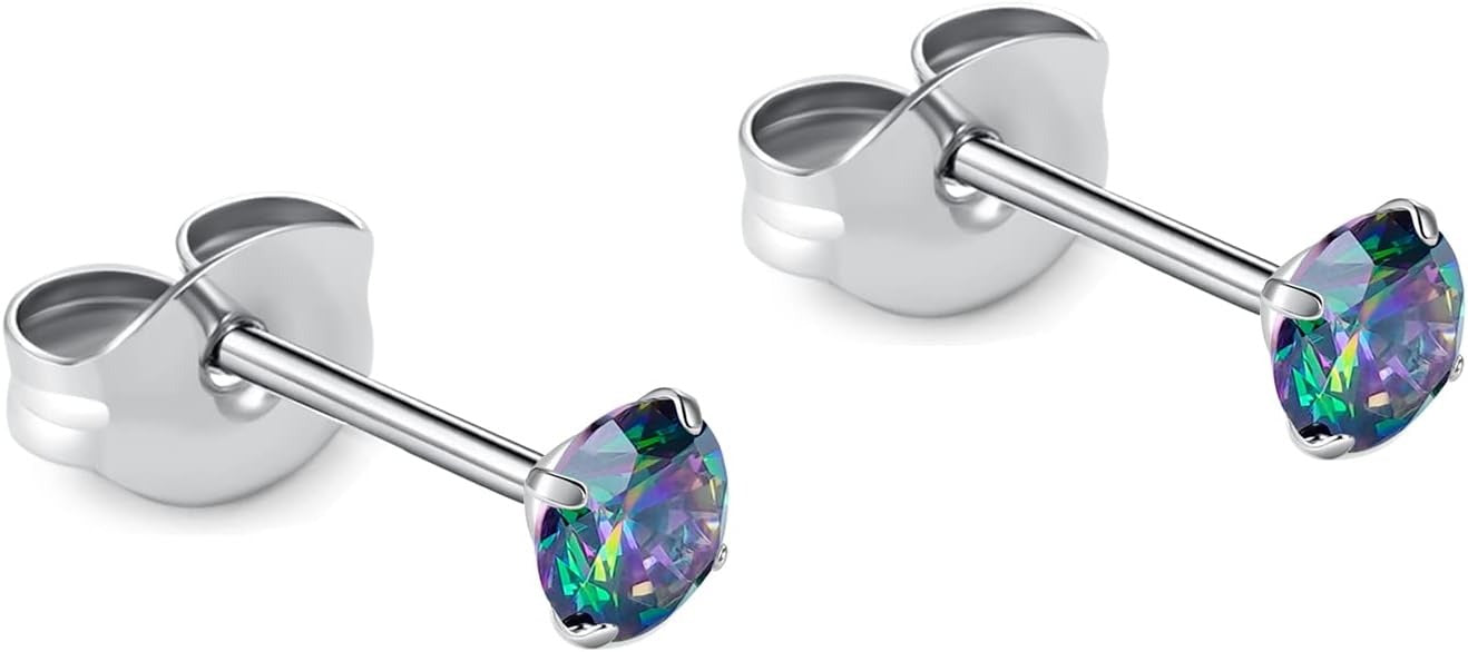 🔥🔥Titanium Cubic Zirconia Stud Earrings - BOGO Free, Christmas Gift