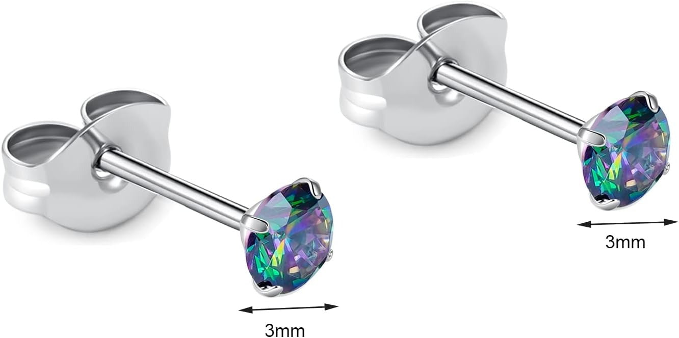 🔥🔥Titanium Cubic Zirconia Stud Earrings - BOGO Free, Christmas Gift