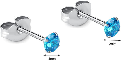 🔥🔥Titanium Cubic Zirconia Stud Earrings - BOGO Free, Christmas Gift