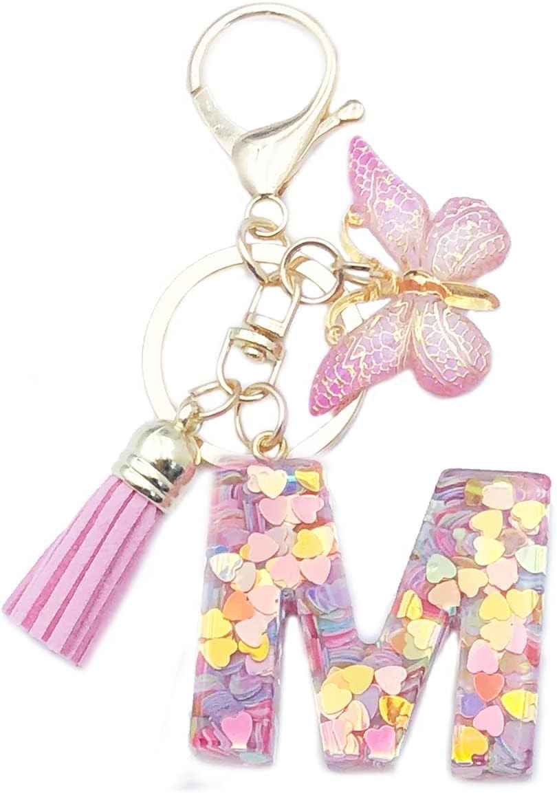 🔥Butterfly Letter Keychain Tassel Design Vibrant Durable Lightweight Gift