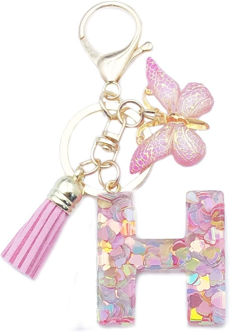 🔥Butterfly Letter Keychain Tassel Design Vibrant Durable Lightweight Gift