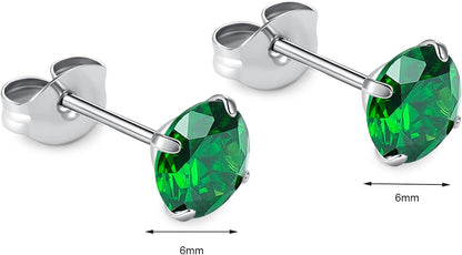 🔥🔥Titanium Cubic Zirconia Stud Earrings - BOGO Free, Christmas Gift