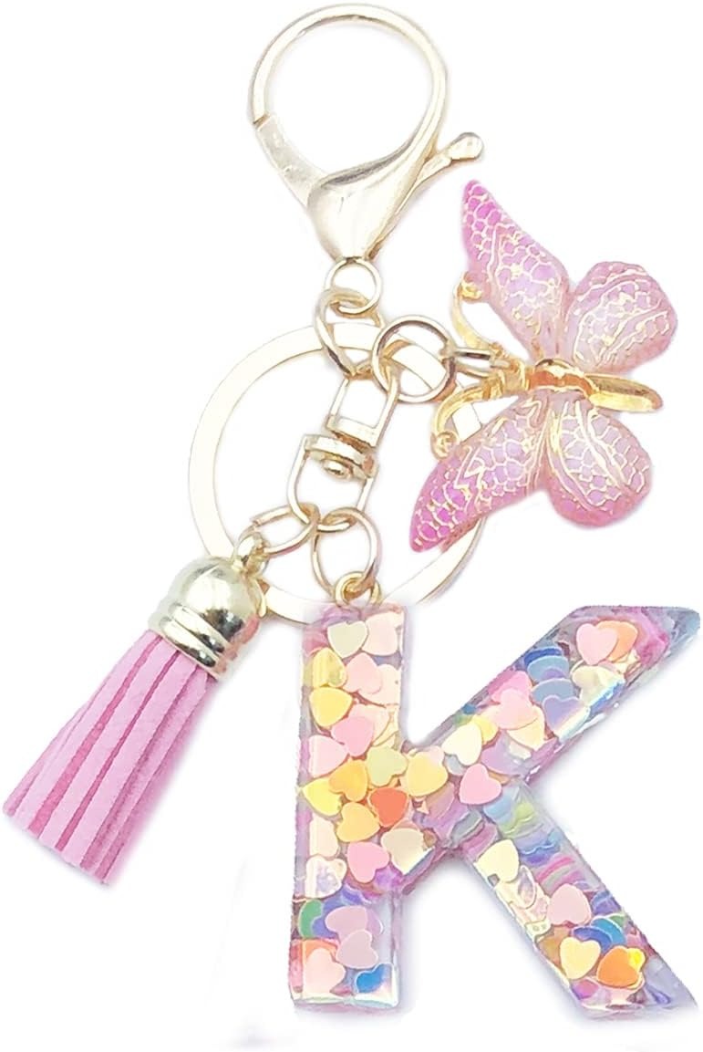 🔥Butterfly Letter Keychain Tassel Design Vibrant Durable Lightweight Gift