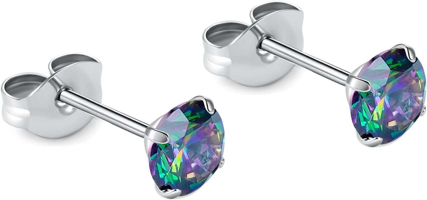 🔥🔥Titanium Cubic Zirconia Stud Earrings - BOGO Free, Christmas Gift