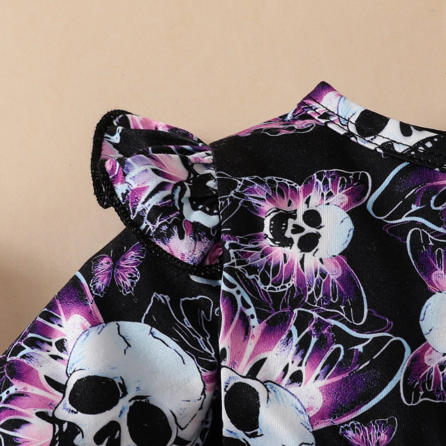 Baby Halloween long-sleeved dress for baby girls butterfly skull casual dress European and American Helloween dress