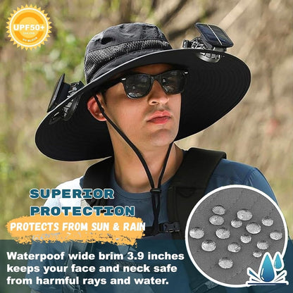  Fishing Hat-Solar Fan