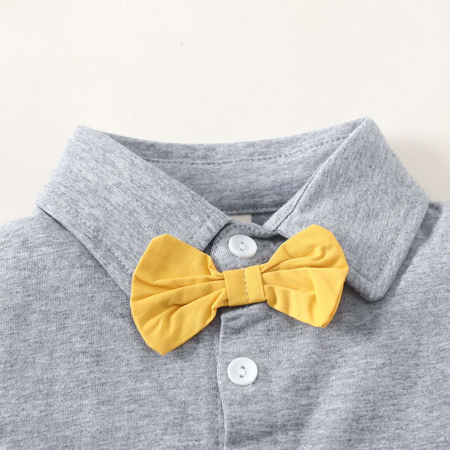 Summer cross-border infant boy gentleman lapel bow single-breasted top solid color shorts suit