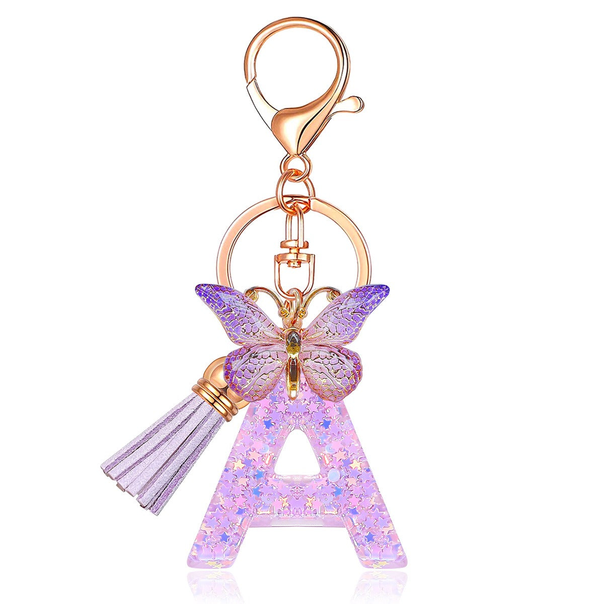 🔥Butterfly Letter Keychain Tassel Design Vibrant Durable Lightweight Gift