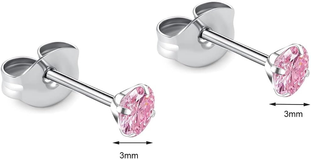 🔥🔥Titanium Cubic Zirconia Stud Earrings - BOGO Free, Christmas Gift