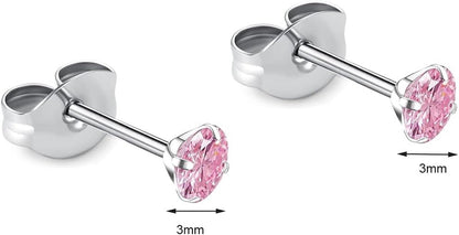 🔥🔥Titanium Cubic Zirconia Stud Earrings - BOGO Free, Christmas Gift