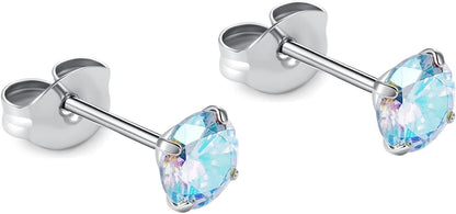 🔥🔥Titanium Cubic Zirconia Stud Earrings - BOGO Free, Christmas Gift