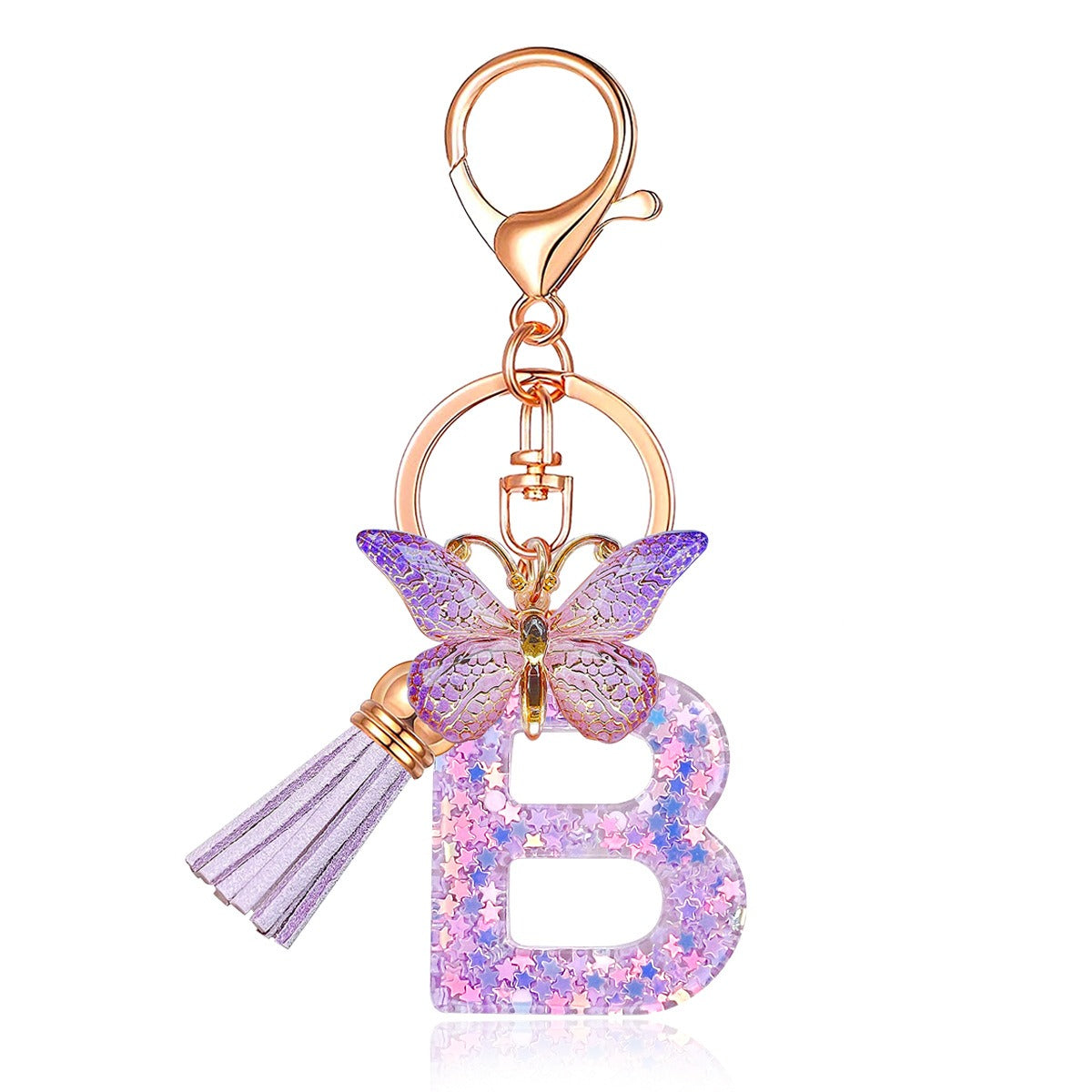 🔥Butterfly Letter Keychain Tassel Design Vibrant Durable Lightweight Gift