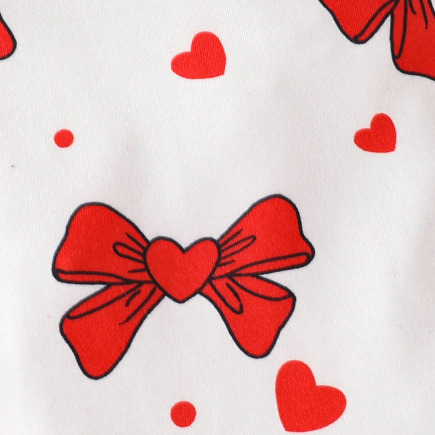 Summer sweet girl bow print short-sleeved triangle romper corduroy bear cub suspender skirt three-piece set