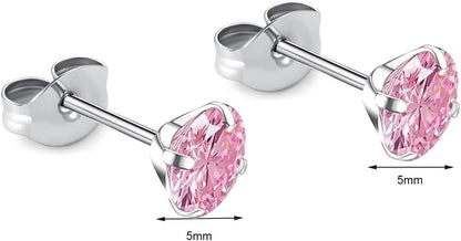 🔥🔥Titanium Cubic Zirconia Stud Earrings - BOGO Free, Christmas Gift