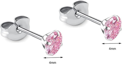 🔥🔥Titanium Cubic Zirconia Stud Earrings - BOGO Free, Christmas Gift