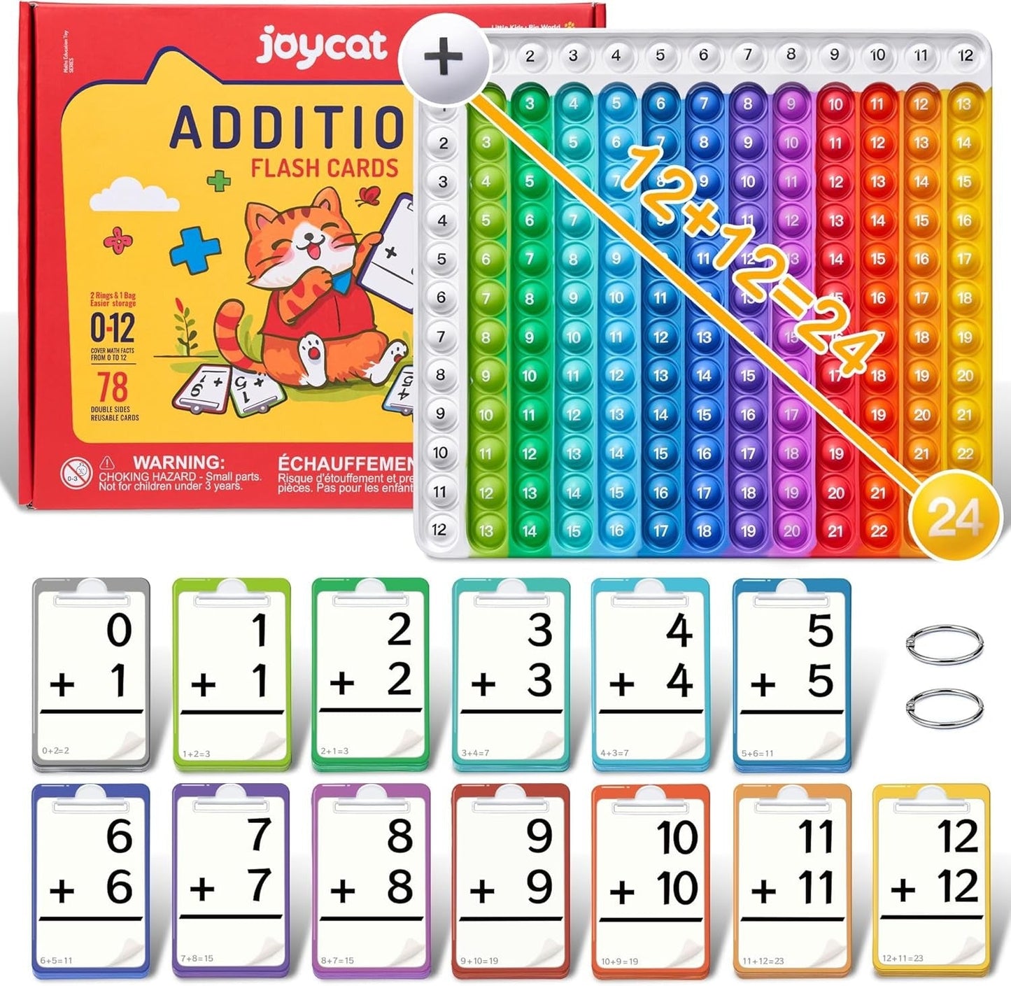 Math Fidget Toy, Math Game with Addition,Subtraction,Multiplication,Division Flash Cards or Time Table(Using age: 3+)