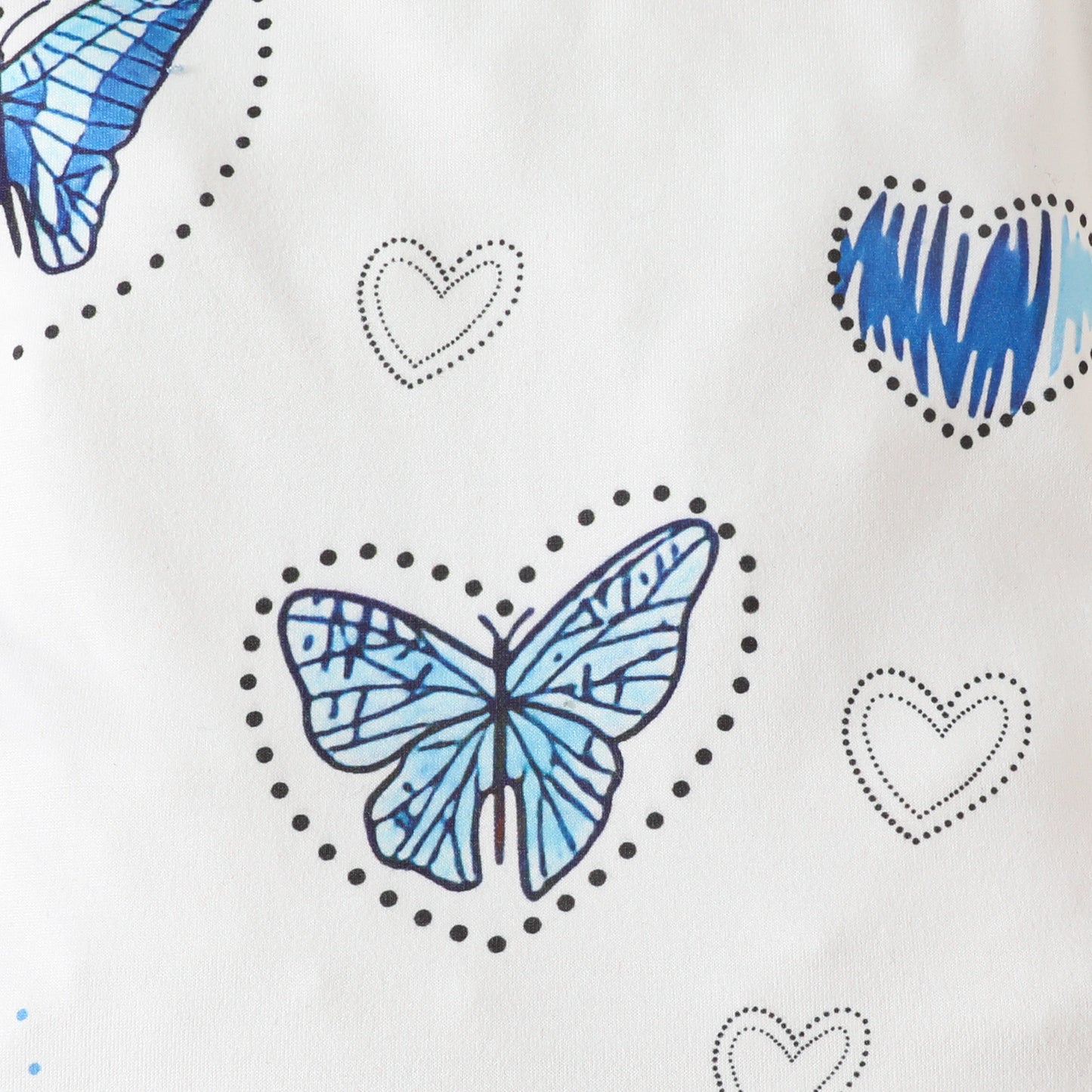 Summer baby girl butterfly heart pattern short-sleeved triangle romper corduroy bow shorts three-piece suit