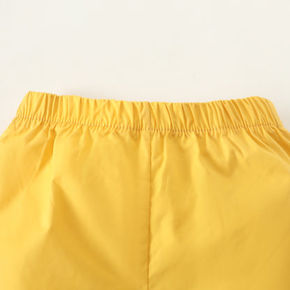 Summer cross-border infant boy gentleman lapel bow single-breasted top solid color shorts suit