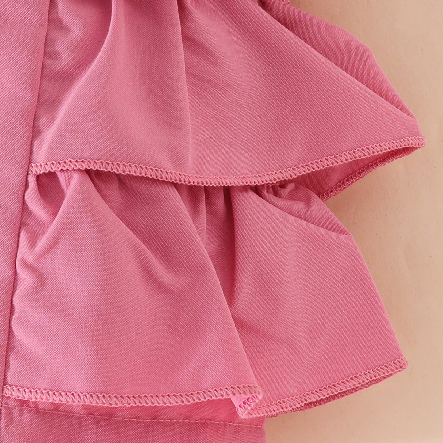 Summer new style baby girl ruffle beaded big bow top multi-layered shorts beret set