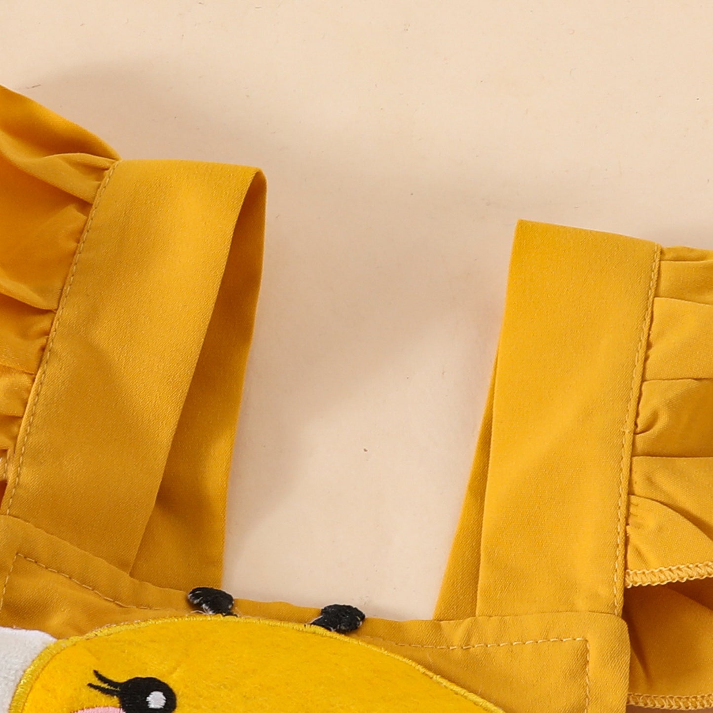 Baby cute little bee striped long-sleeved triangle romper with embroidered chapter suspender skirt autumn and winter skirt suit