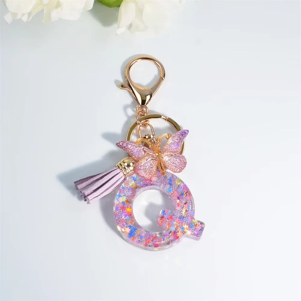 🔥Butterfly Letter Keychain Tassel Design Vibrant Durable Lightweight Gift