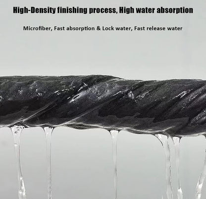 Black microfiber material with water droplets